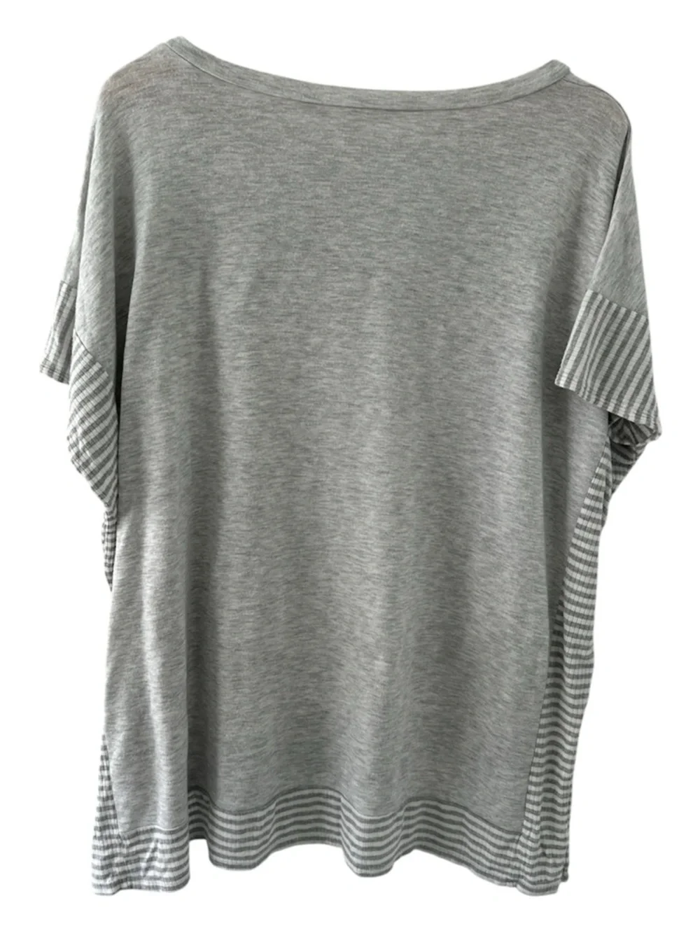 Vanilla Bay Gray White Striped Oversized Tunic Top Medium athleisure casual - Picture 2 of 2